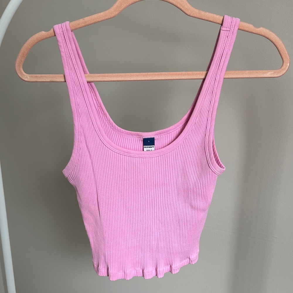 Old Navy Light Pink Ribbed Tank Top